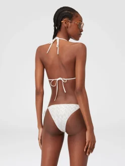 Viscose blend zigzag tone-on-tone bikini with lurex