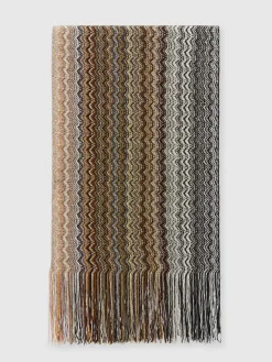 Viscose-blend scarf with fringes