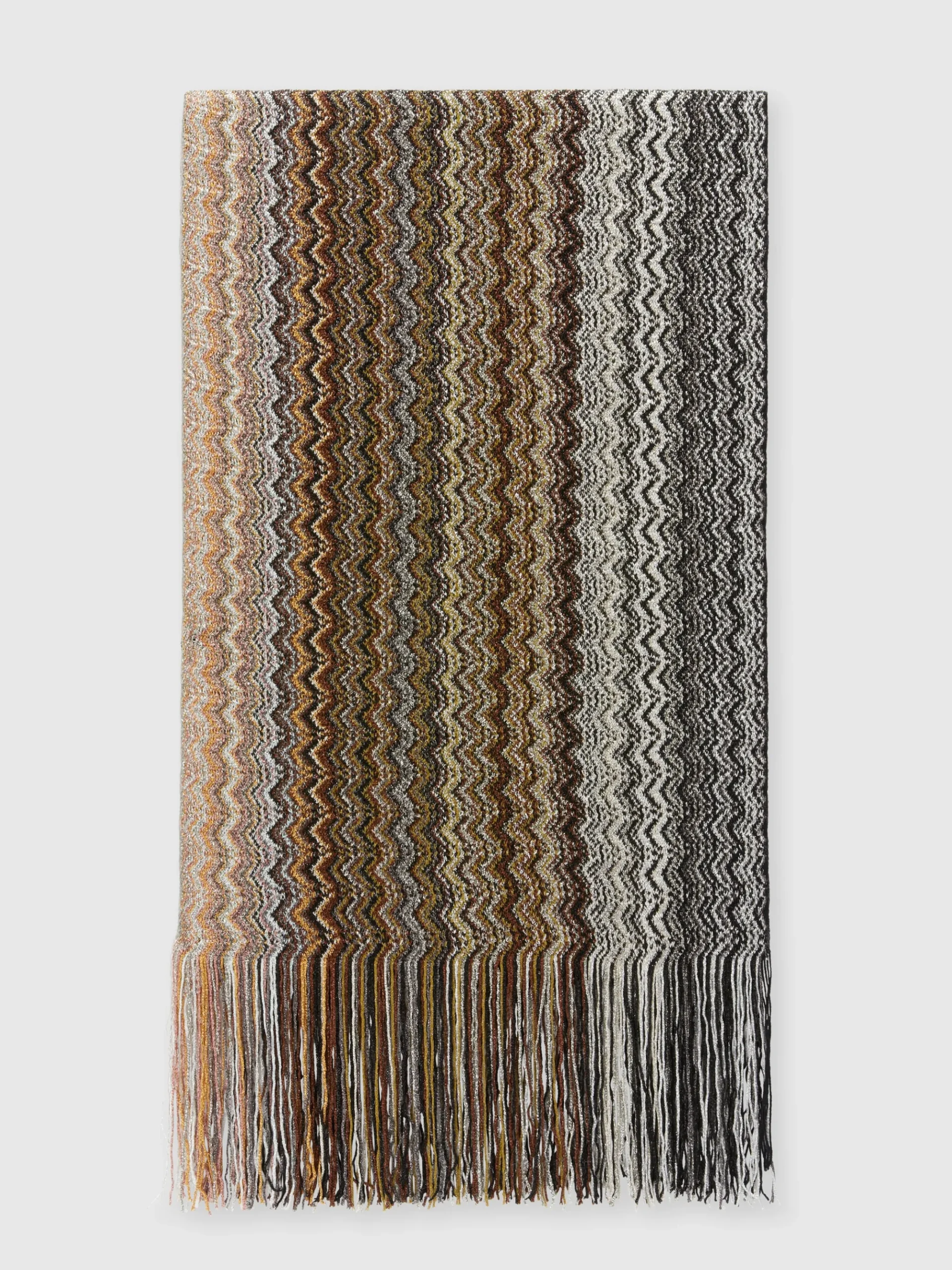 Viscose-blend scarf with fringes
