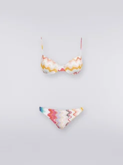 Wave crochet bikini with lurex