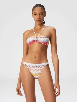 Wave motif bikini with lurex