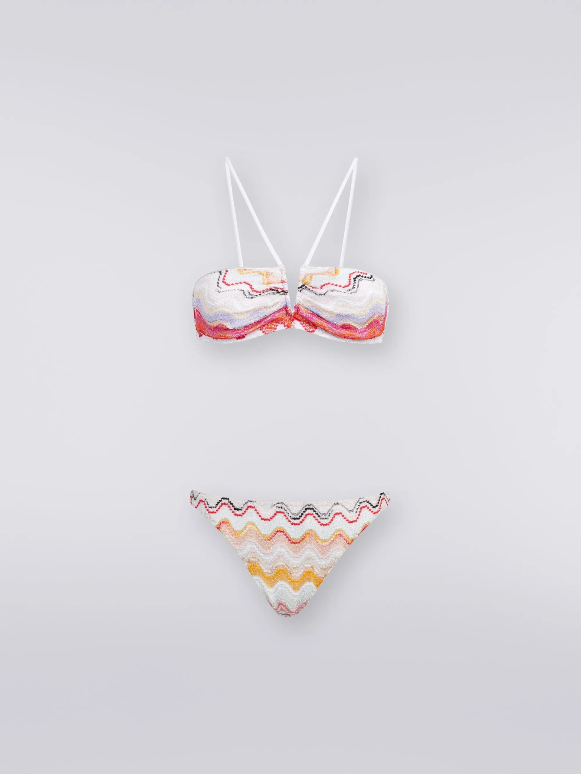 Wave motif bikini with lurex