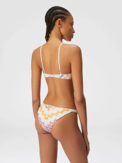 Wave motif bikini with lurex