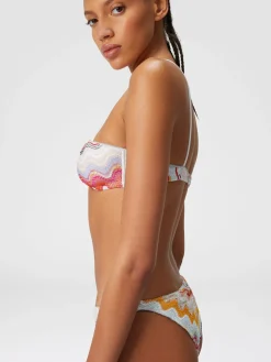 Wave motif bikini with lurex