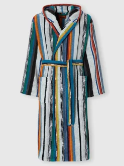 Wooden terry cotton bathrobe