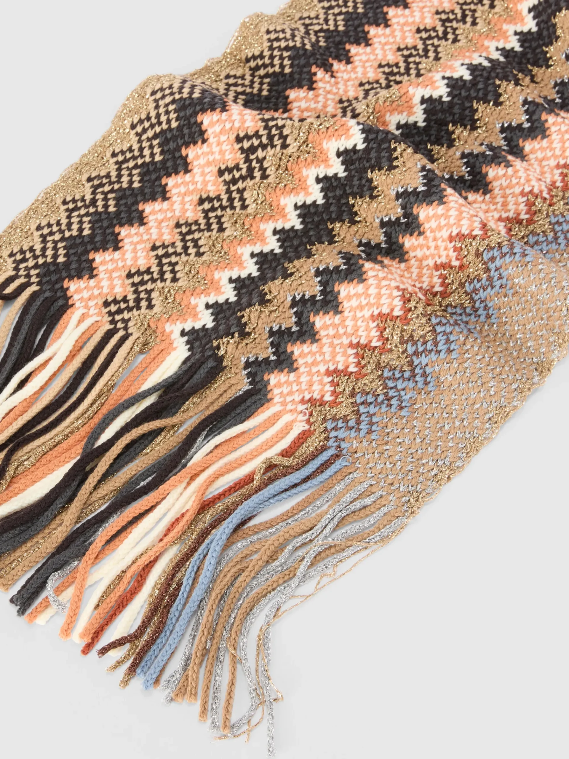Wool and viscose lamé scarf