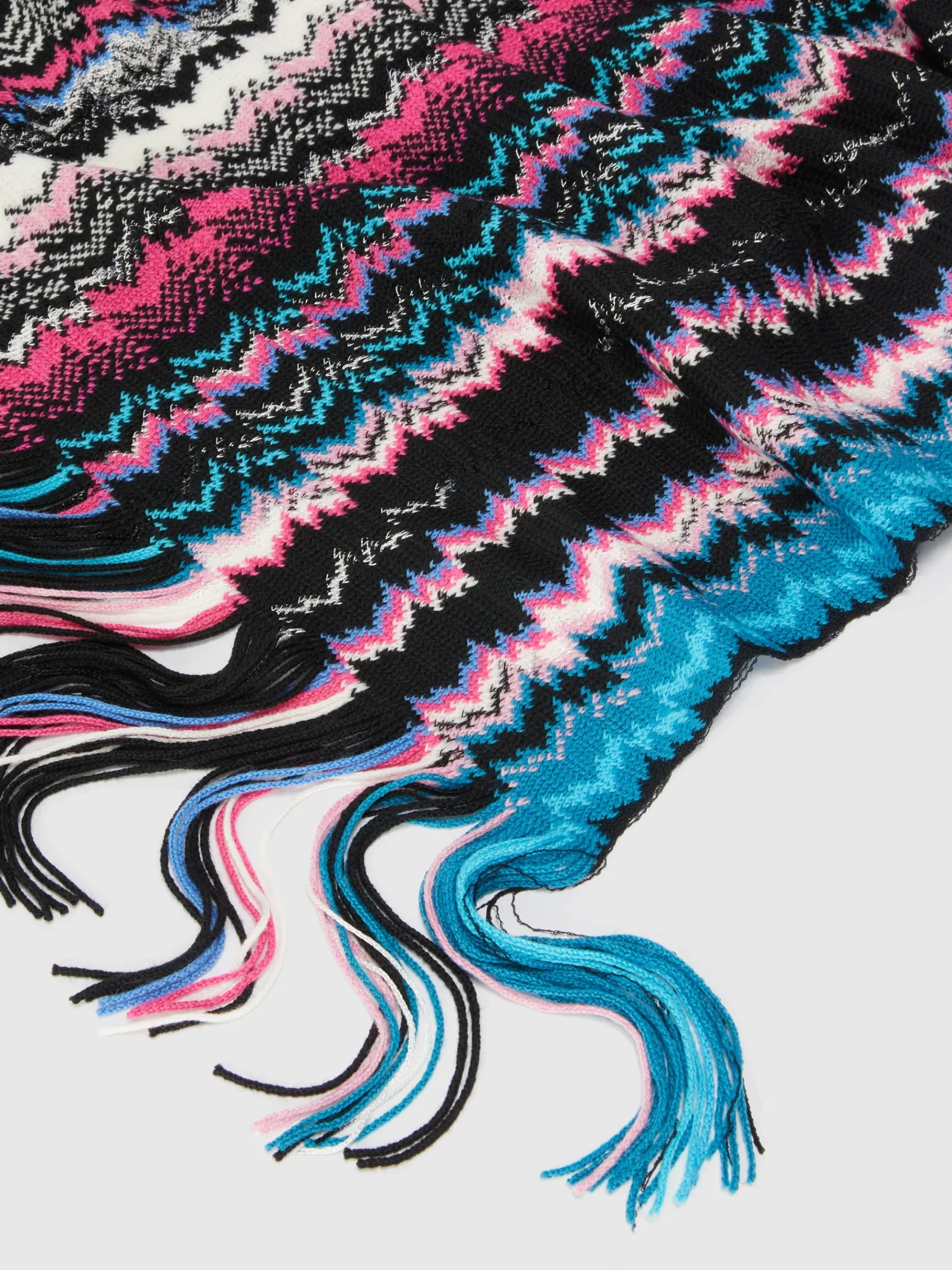 Wool and viscose scarf with fringes