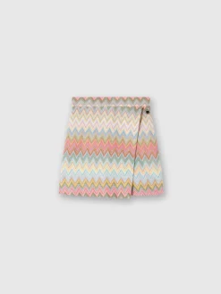 Wrap skirt in zig zag lamé knit