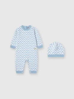 Zig zag cotton and cashmere romper
