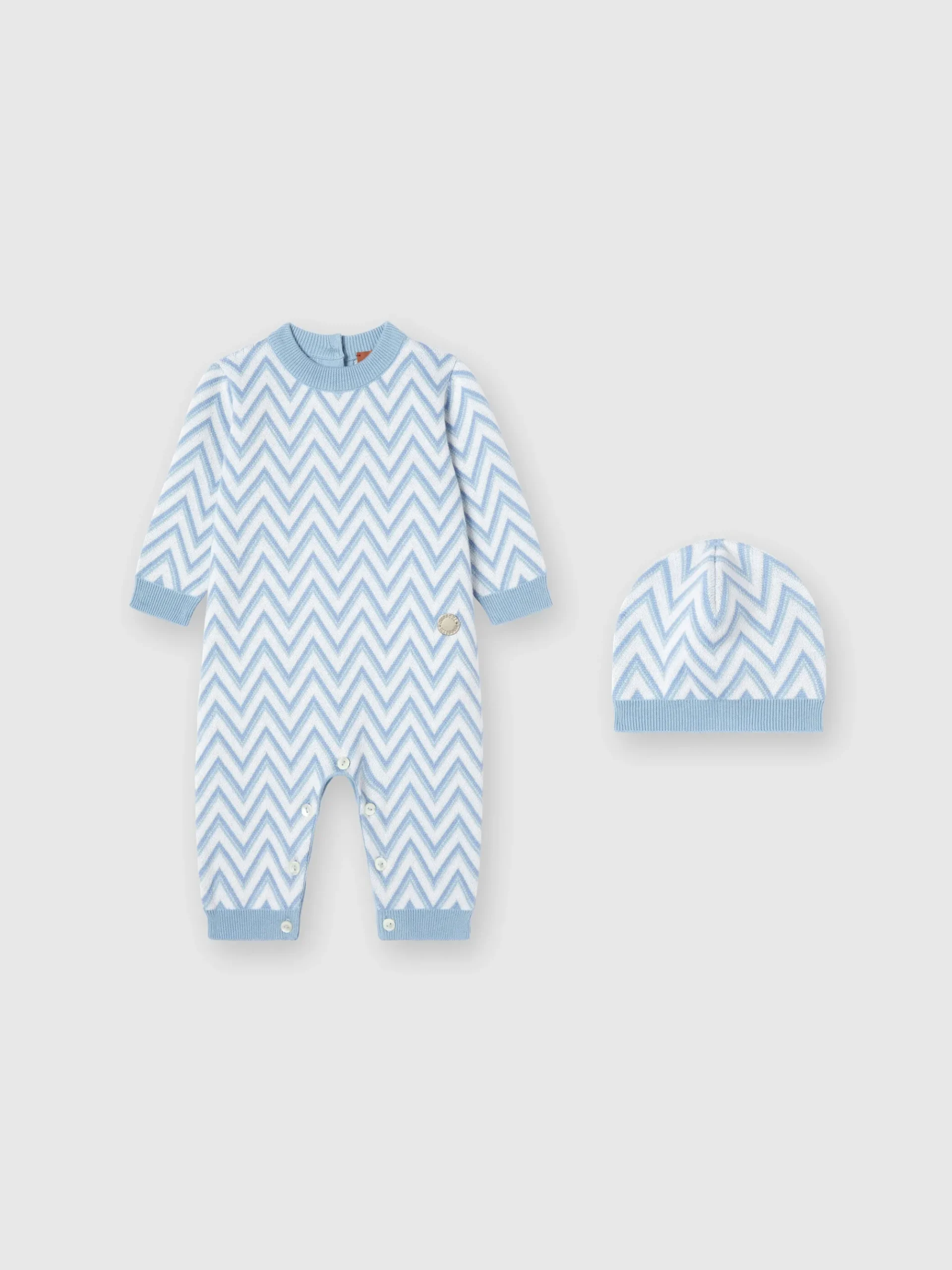 Zig zag cotton and cashmere romper