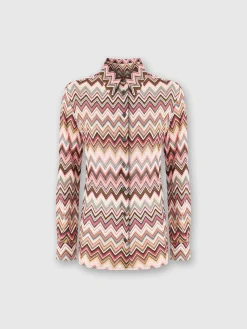 Zig zag cotton and viscose shirt