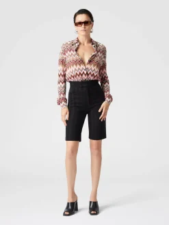 Zig zag cotton and viscose shirt