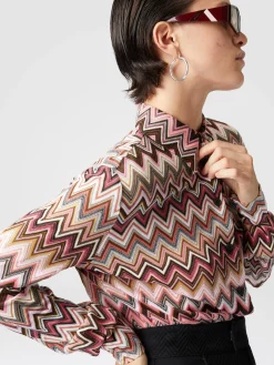 Zig zag cotton and viscose shirt