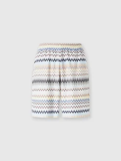 Zig zag cotton Bermuda shorts