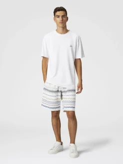 Zig zag cotton Bermuda shorts