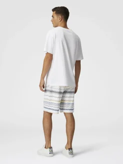 Zig zag cotton Bermuda shorts