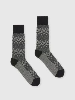 Zig zag cotton blend socks
