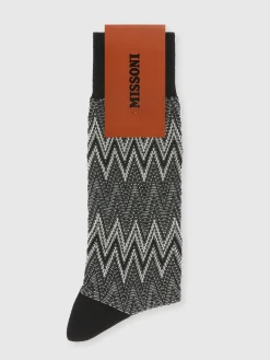 Zig zag cotton blend socks