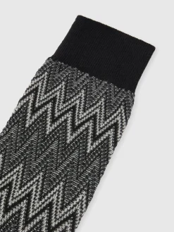 Zig zag cotton blend socks