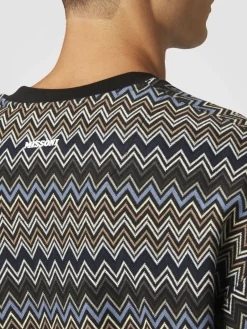 Zig zag cotton crewneck sweatshirt
