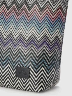Zig zag cotton shopper with double handles