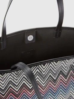 Zig zag cotton shopper with double handles