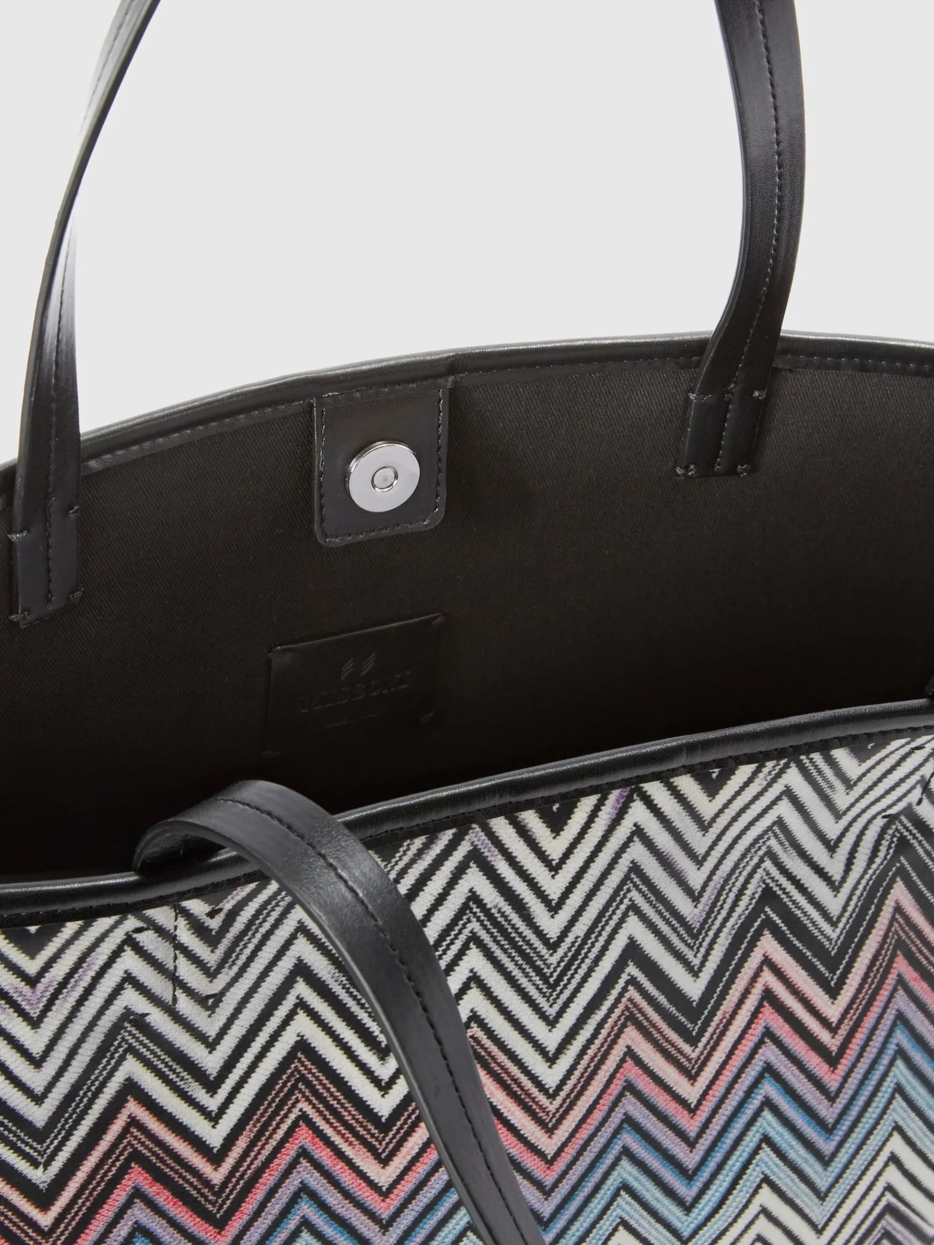 Zig zag cotton shopper with double handles