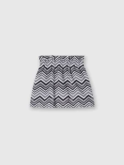 Zig zag cotton skirt with logo