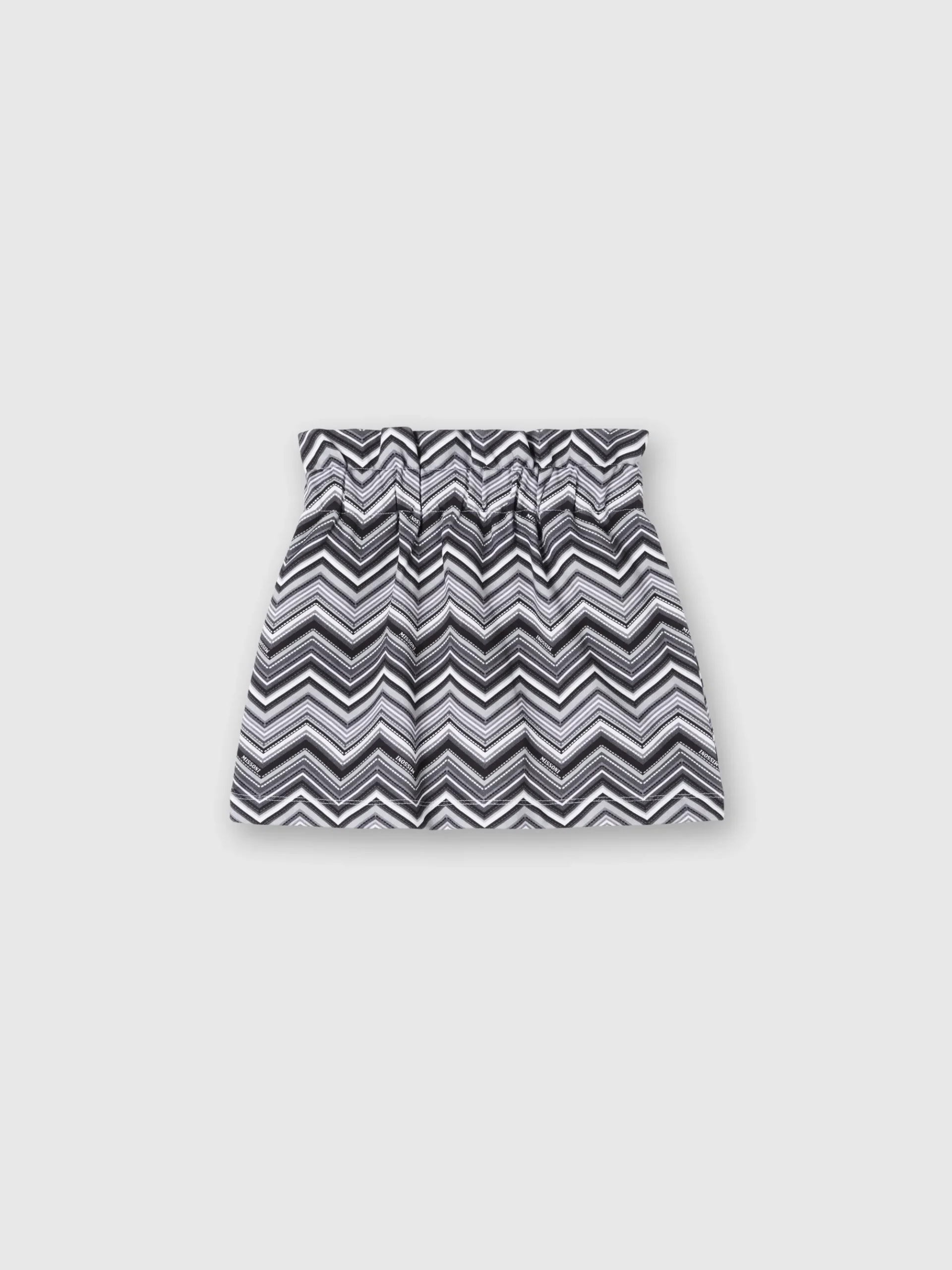 Zig zag cotton skirt with logo