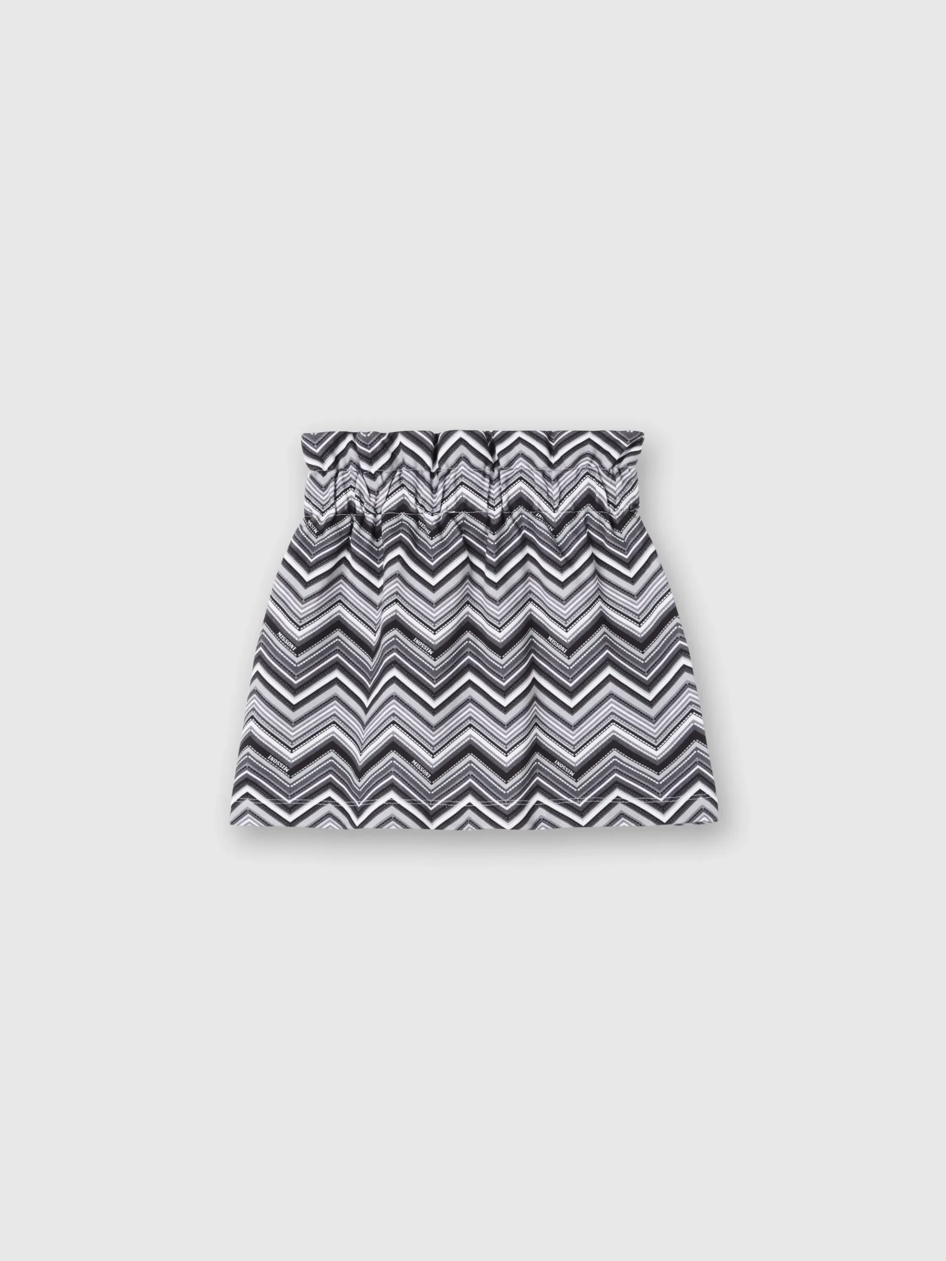 Zig zag cotton skirt with logo