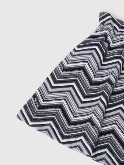 Zig zag cotton skirt with logo
