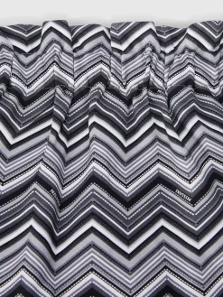 Zig zag cotton skirt with logo