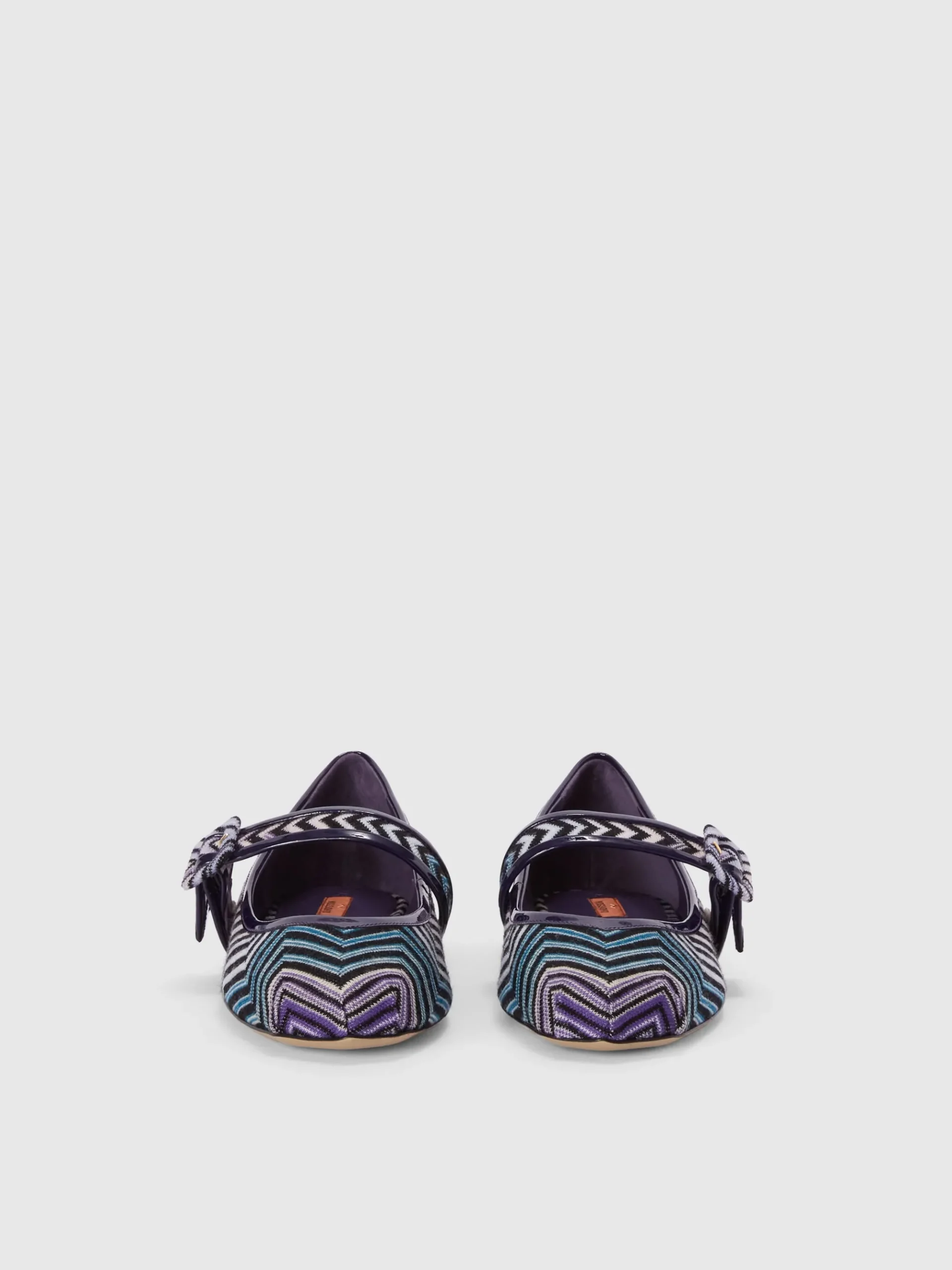 Zig zag fabric ballet flats with strap