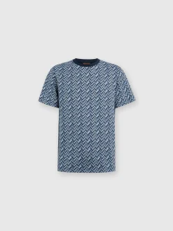 Zig zag jacquard cotton jersey T-shirt