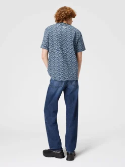Zig zag jacquard cotton jersey T-shirt