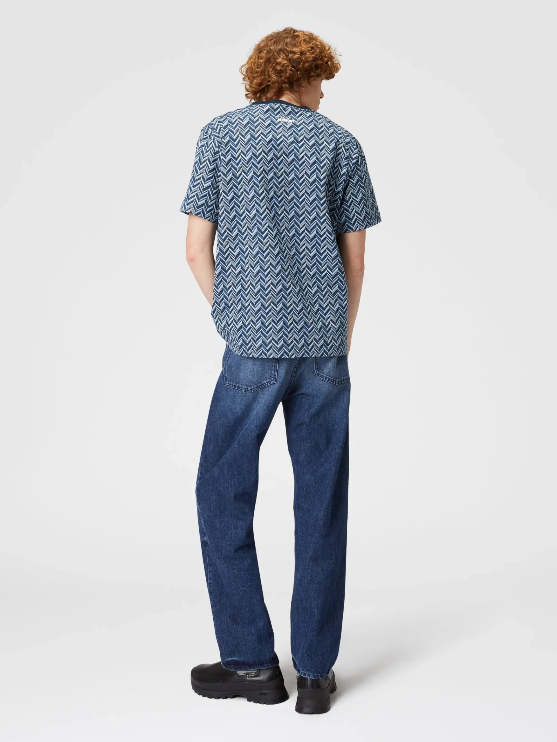Zig zag jacquard cotton jersey T-shirt