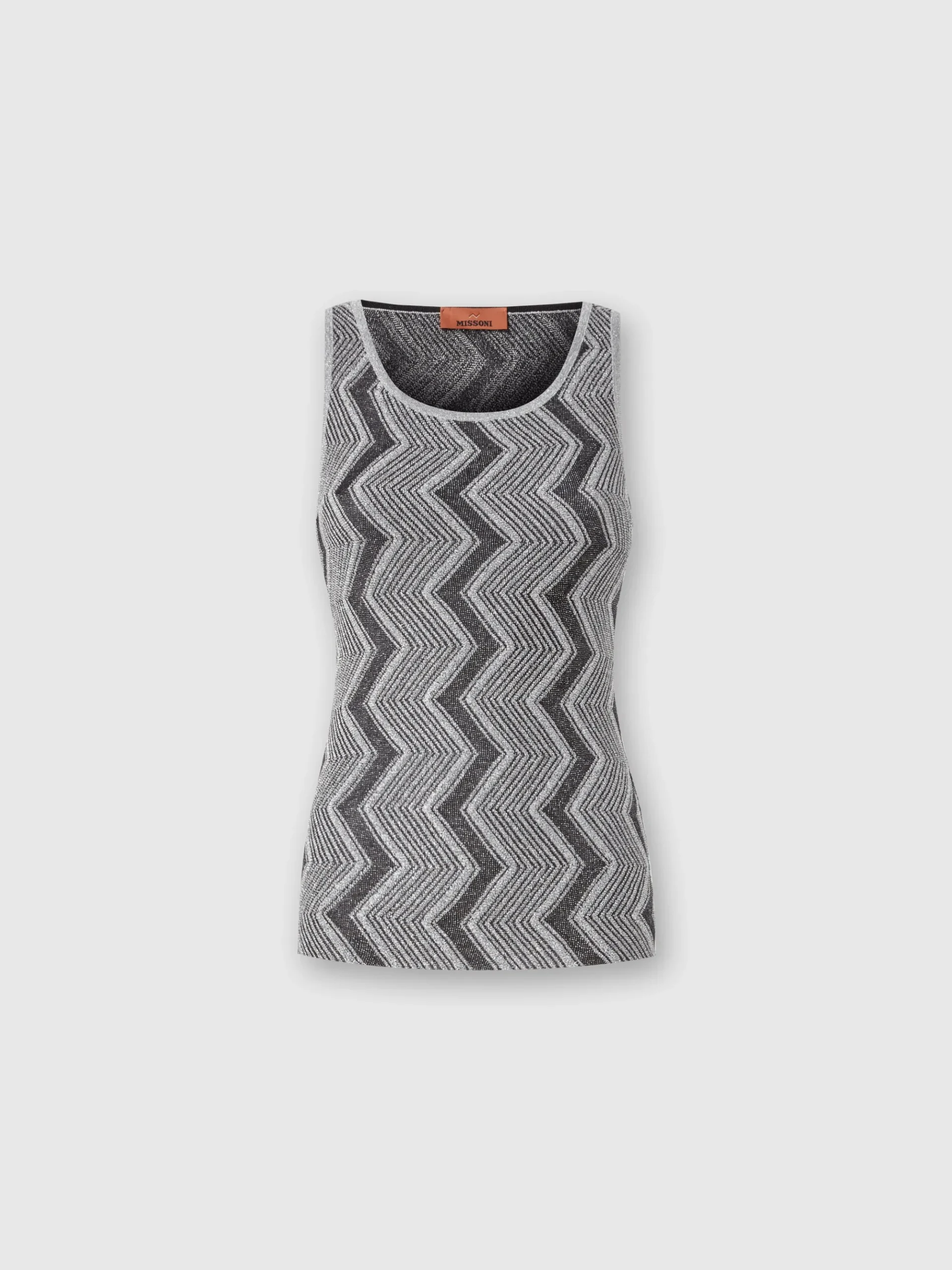 Zig zag lamé viscose tank top