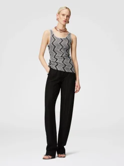 Zig zag lamé viscose tank top