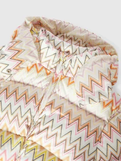 Zig zag nylon down jacket with hood