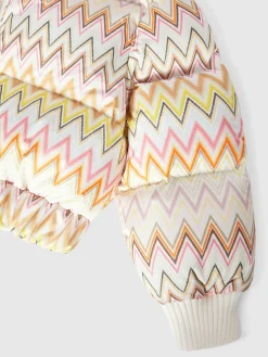 Zig zag nylon down jacket with hood