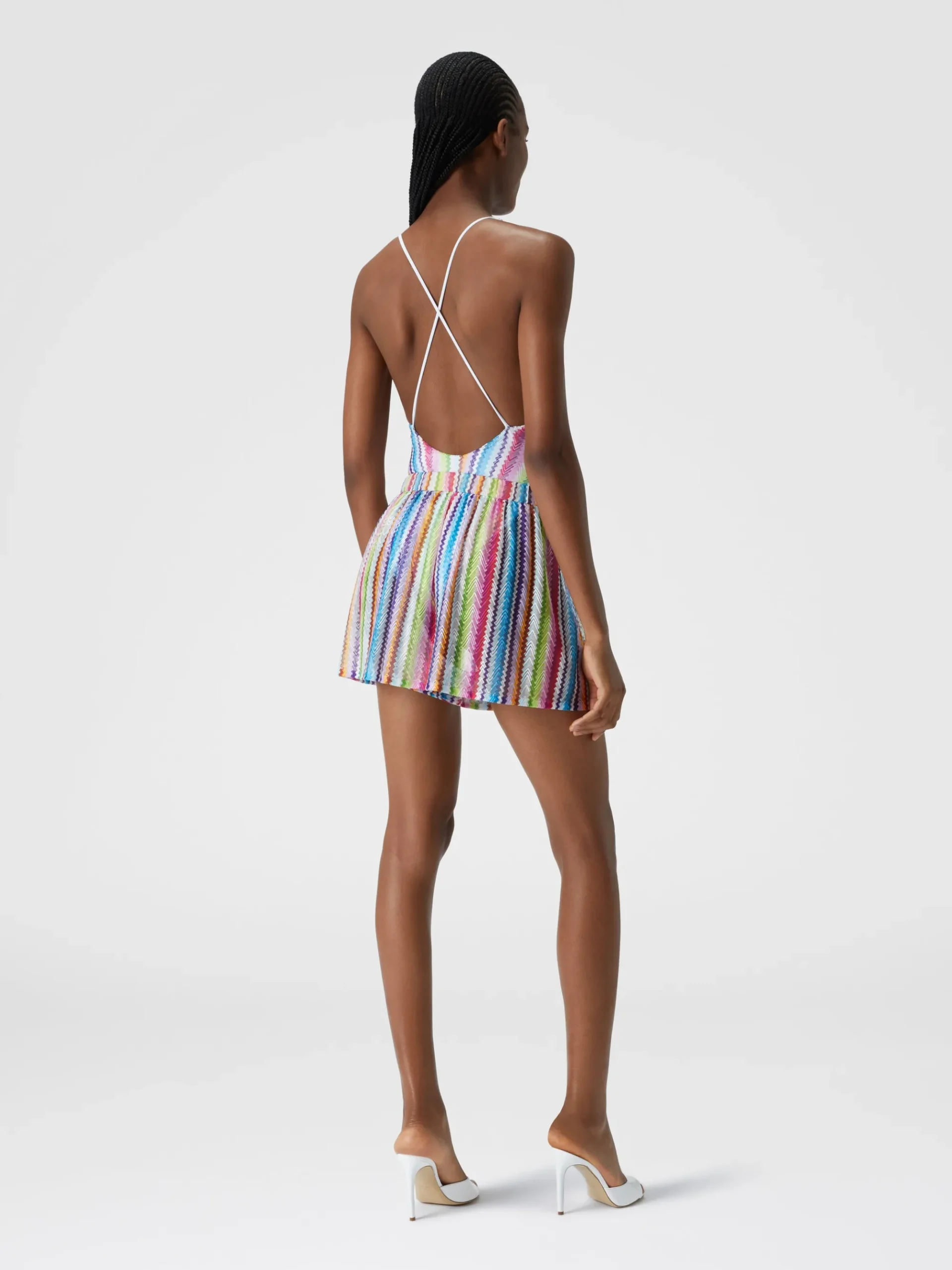 Zig zag print cover-up shorts