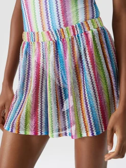 Zig zag print cover-up shorts