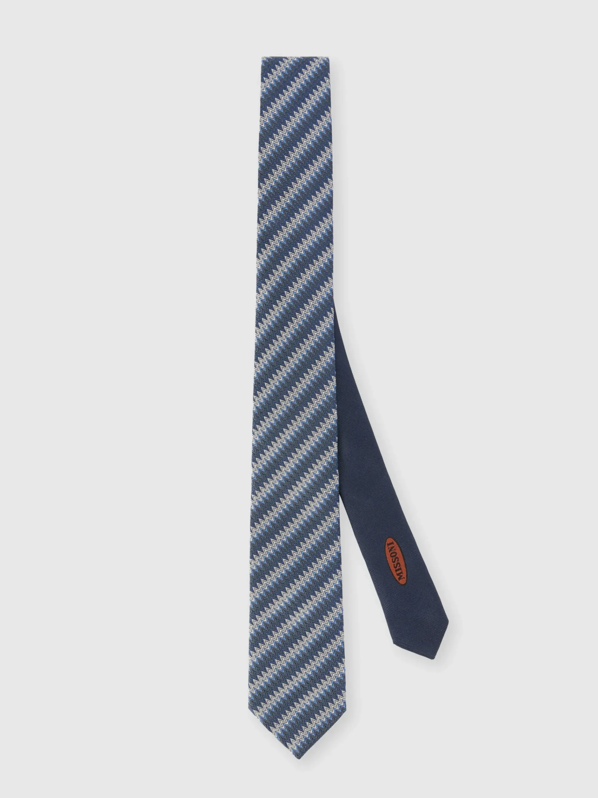 Zig zag silk tie