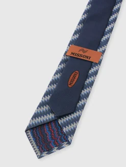 Zig zag silk tie