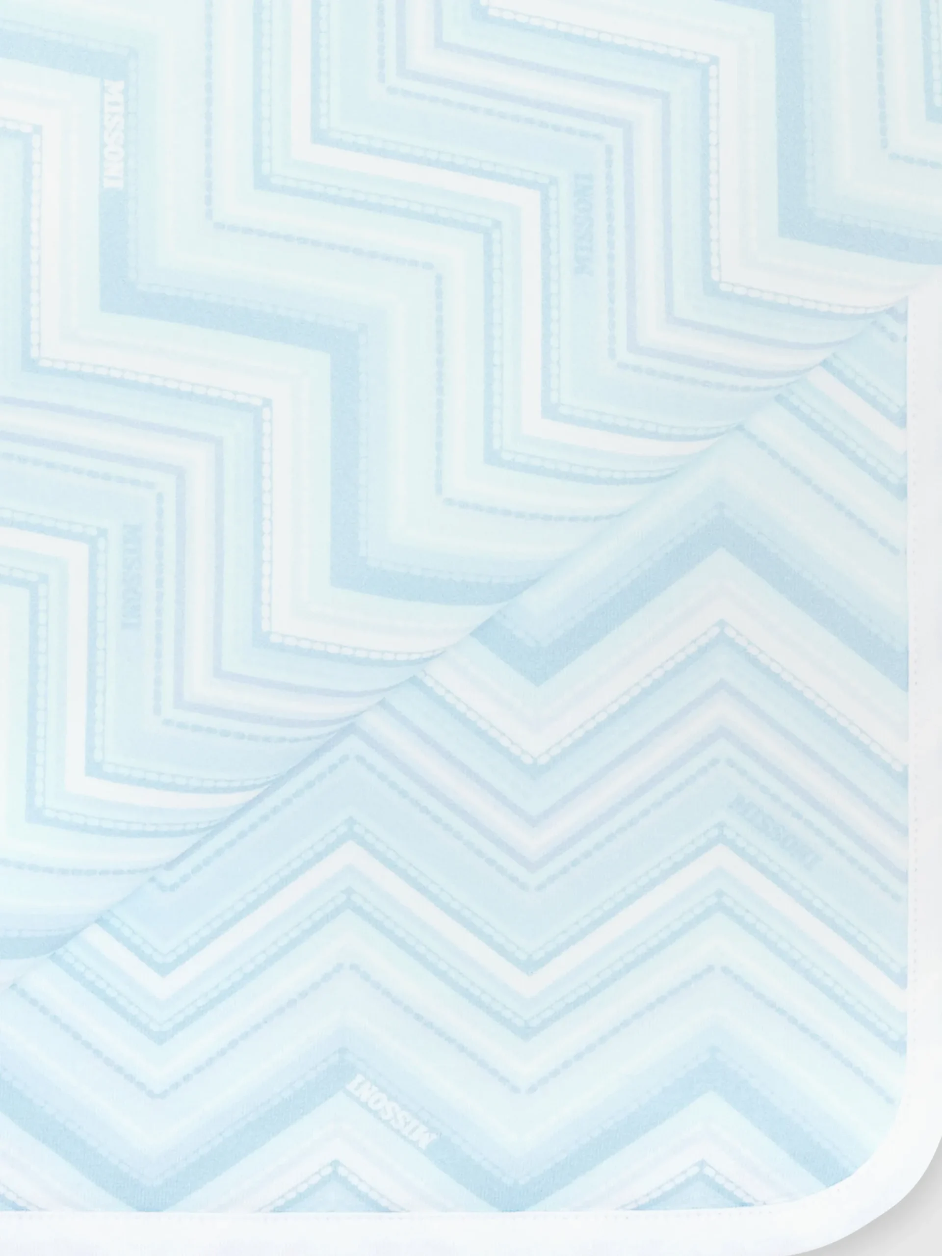 Zig zag stretch cotton blanket with logo lettering