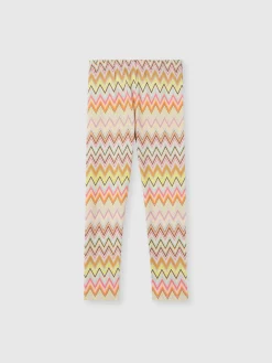 Zig zag stretch cotton leggings with logo