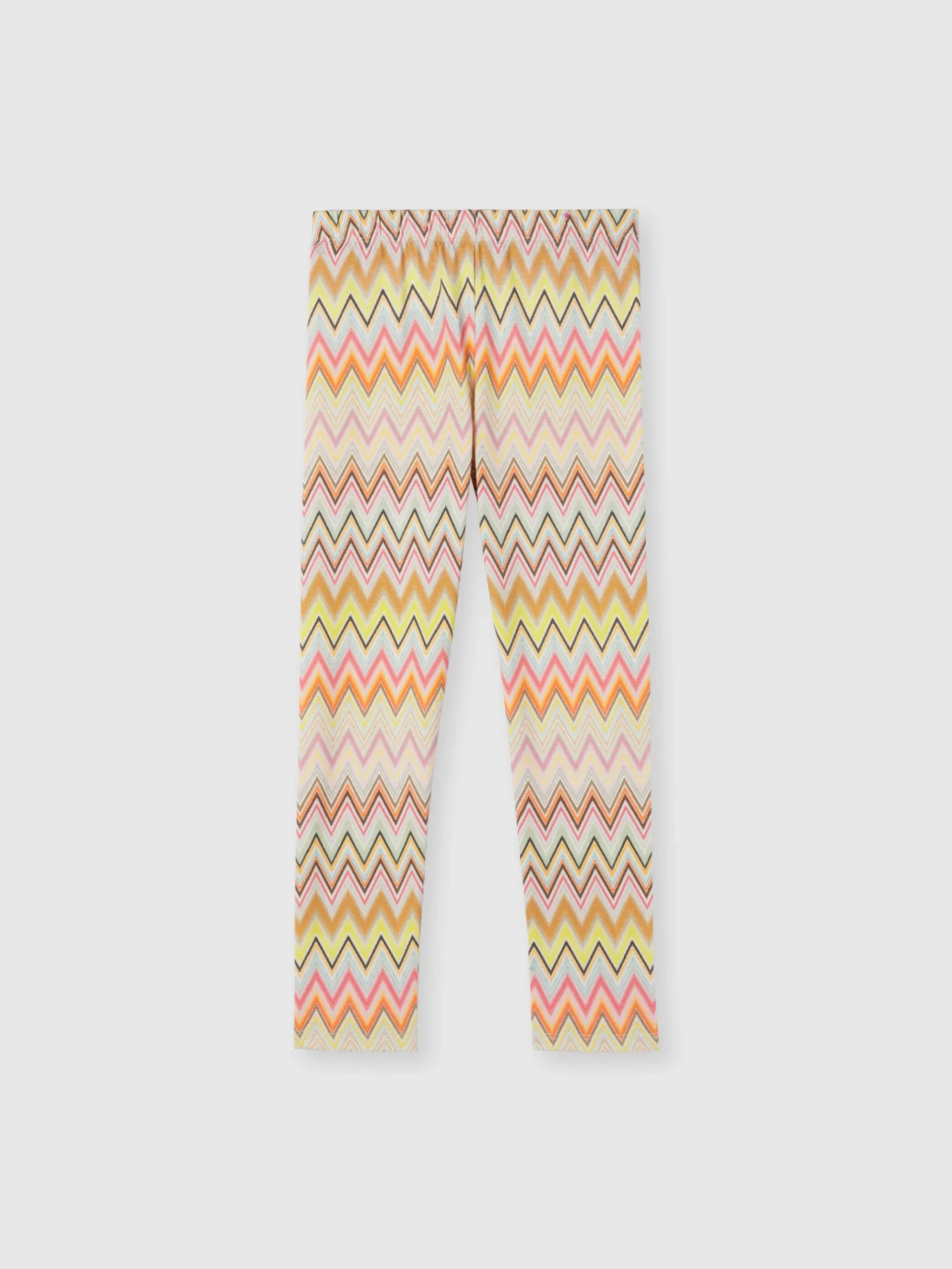 Zig zag stretch cotton leggings with logo