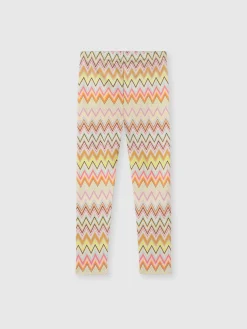 Zig zag stretch cotton leggings with logo