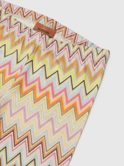 Zig zag stretch cotton leggings with logo