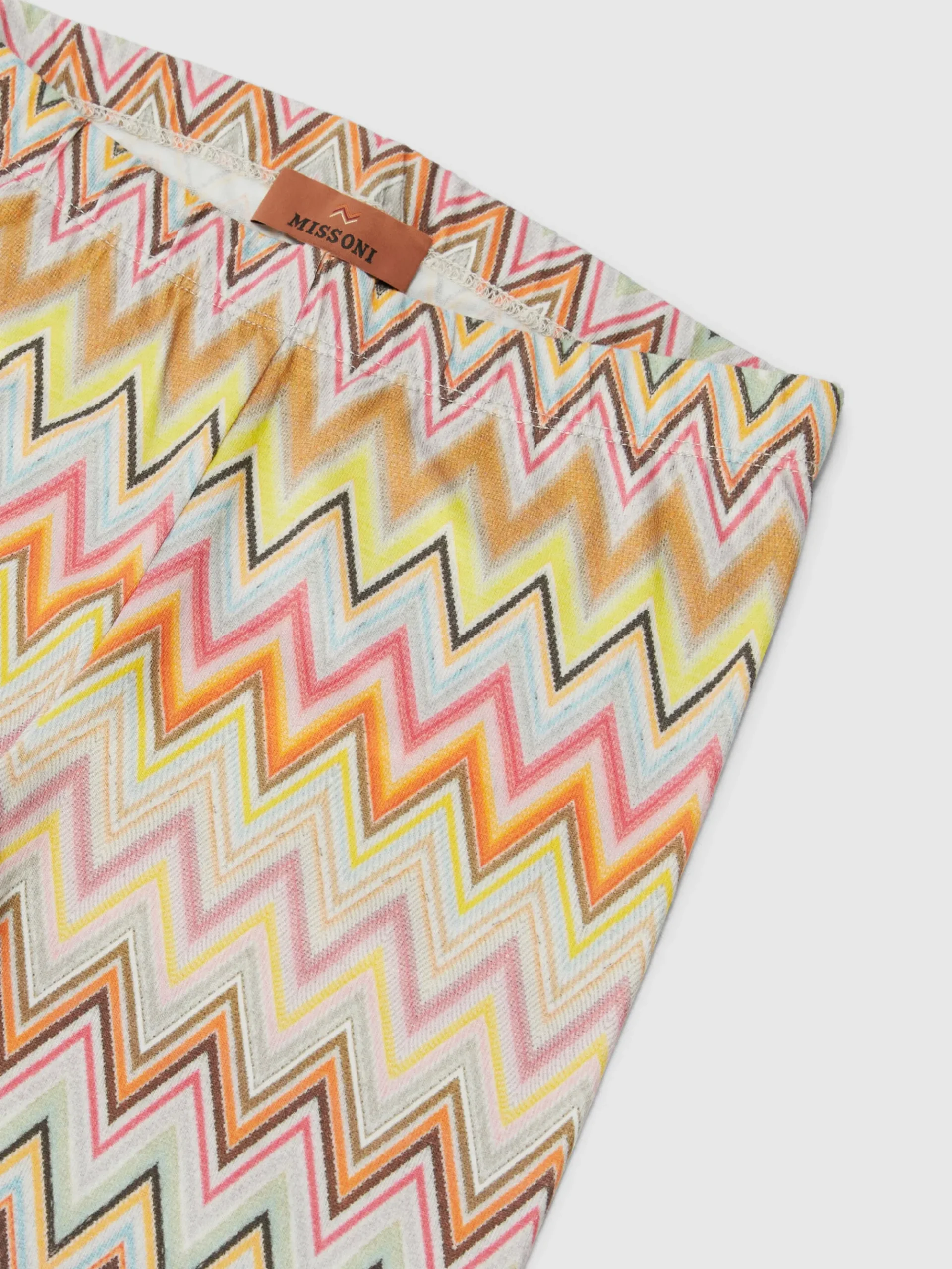 Zig zag stretch cotton leggings with logo